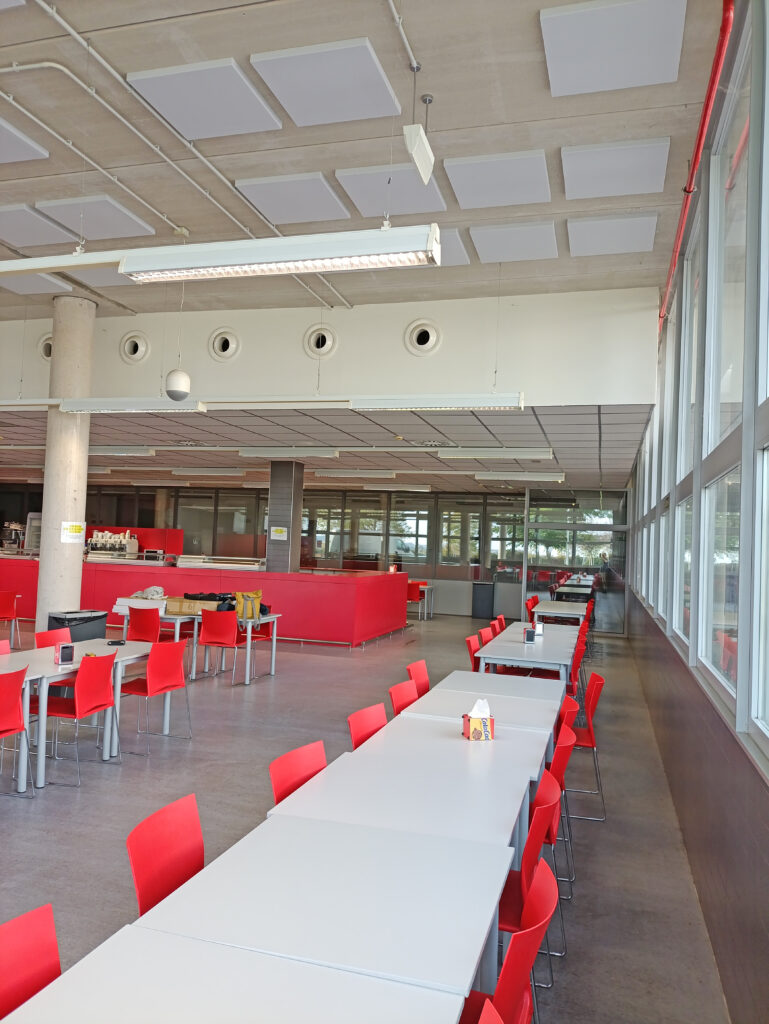 Paneles fonoabsorbentes para mejorar la acústica en cafeterías